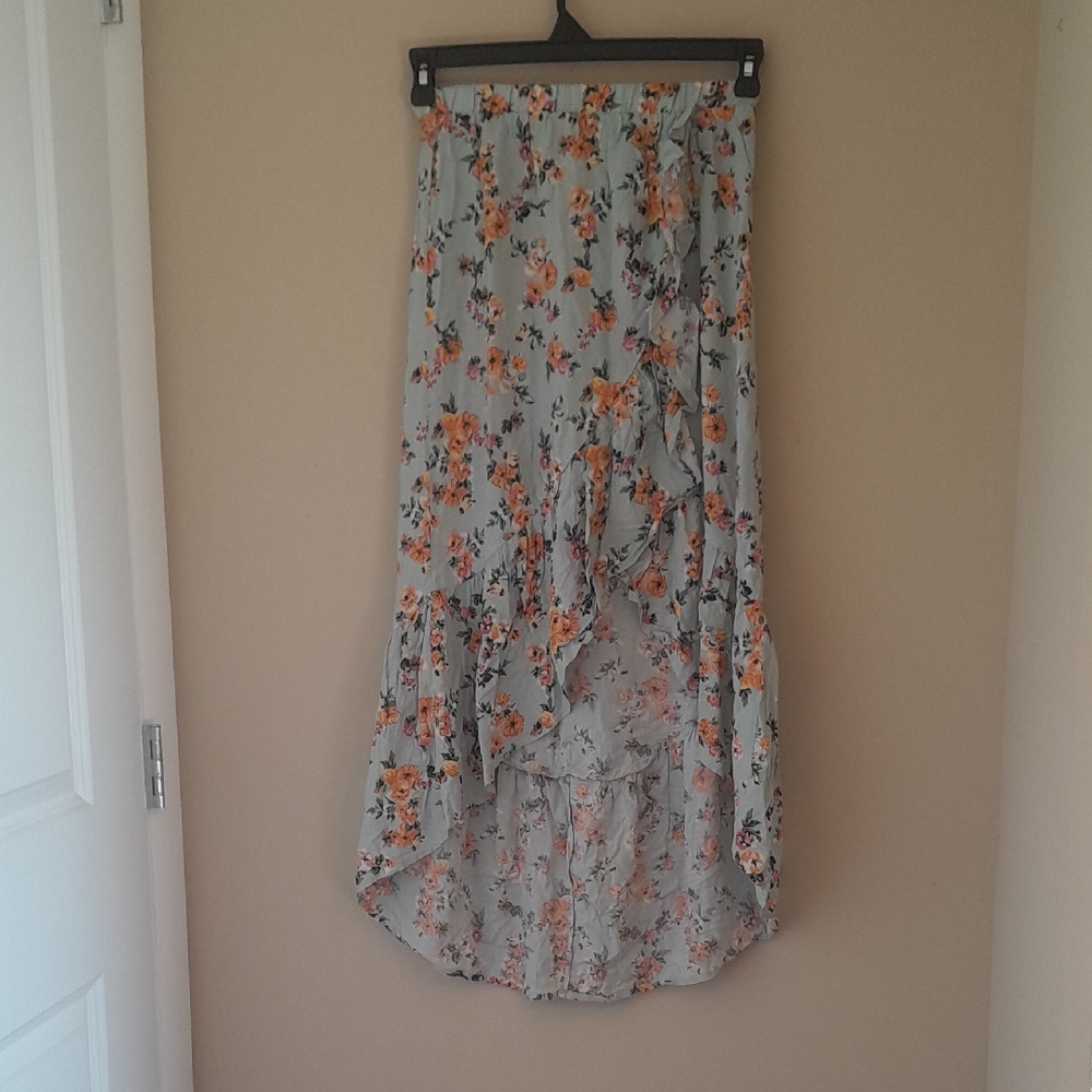 No Boundaries Blue and Orange A-line Maxi Skirt